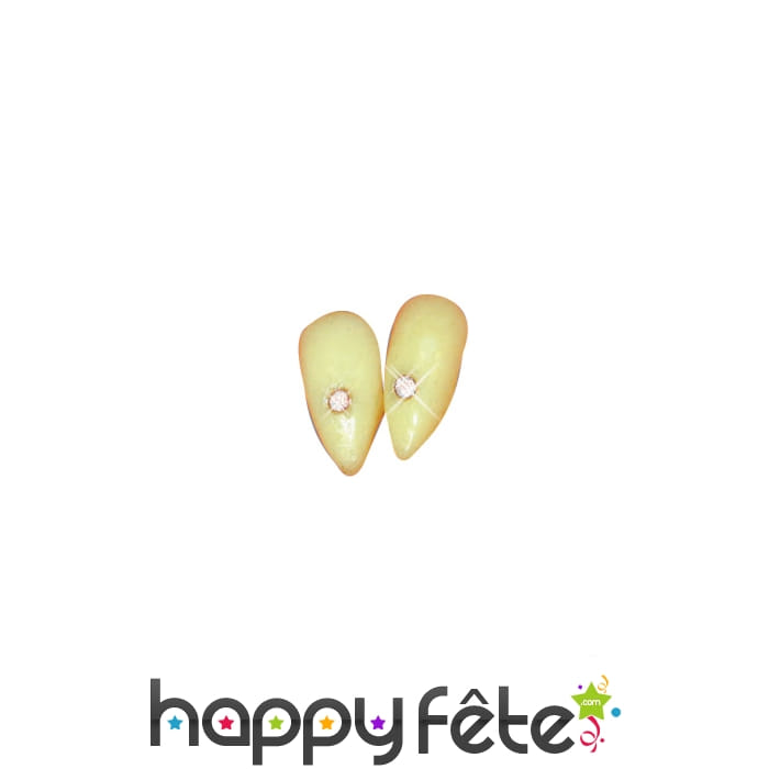 Dents de vampire avec strass argentés