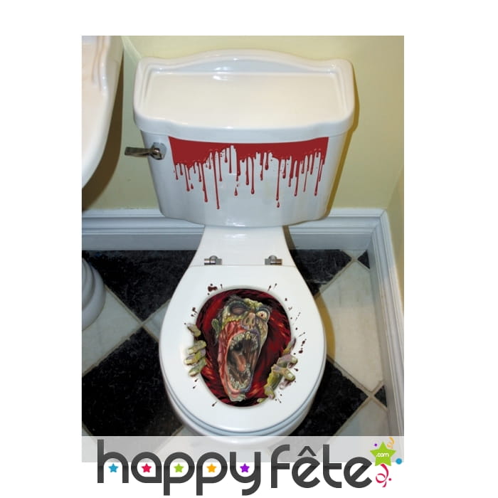 Décoration de wc zombie et sang, autocollants