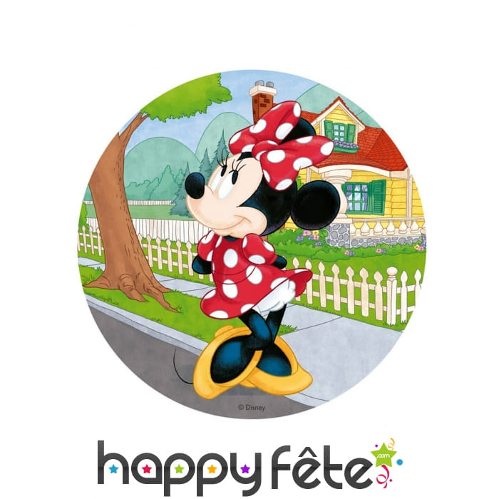 Disque en azyme Minnie Mouse à pois blancs, 20 cm