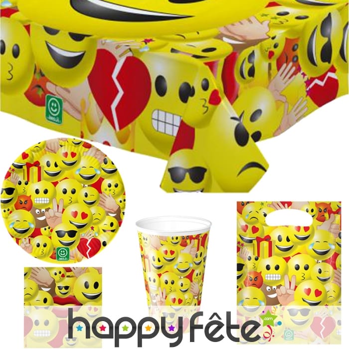 Décorations émoticônes de table d'anniversaire