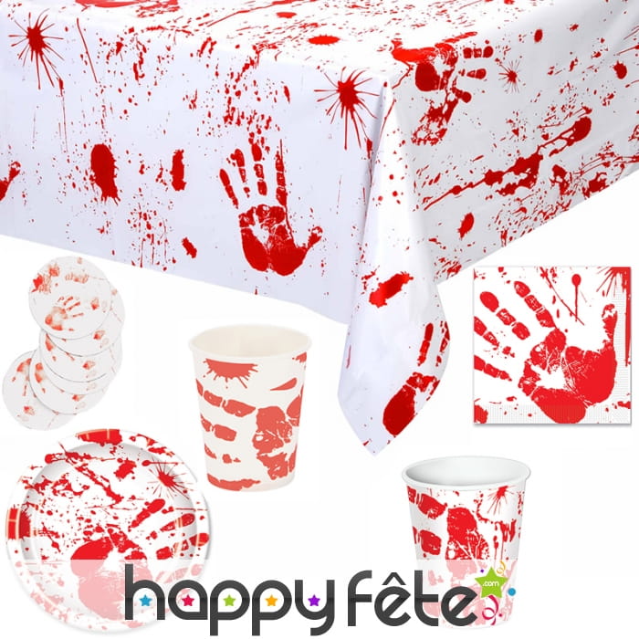 Déco ensanglantée pour table de Halloween
