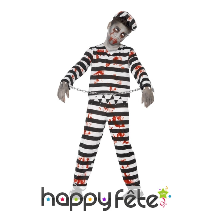 Déguisement enfant prisonnier zombie