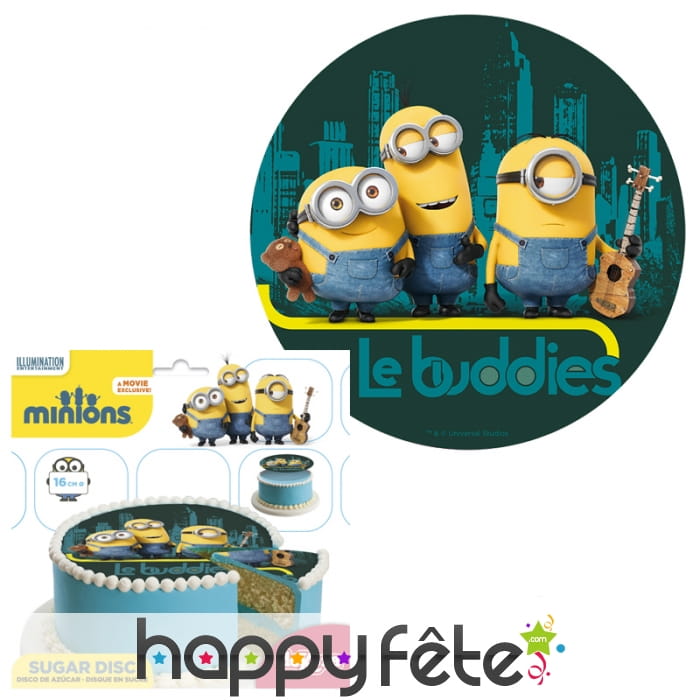 Disque en sucre Minions, 16cm