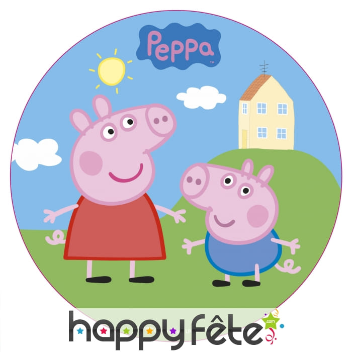 Disque en sucre Peppa Pig, 16cm