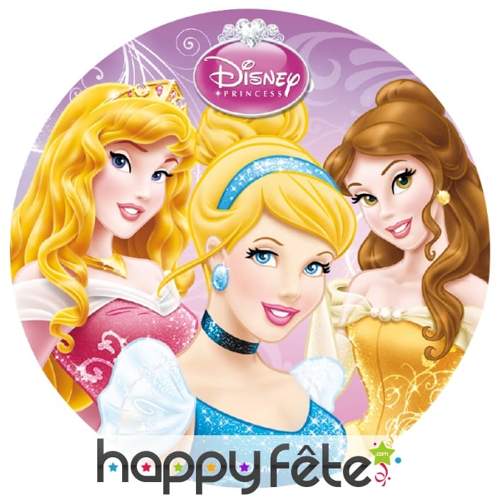 Disque en sucre Princesses Disney, 16cm