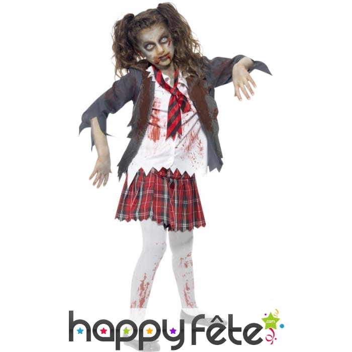 Déguisement étudiante zombie, pour enfant