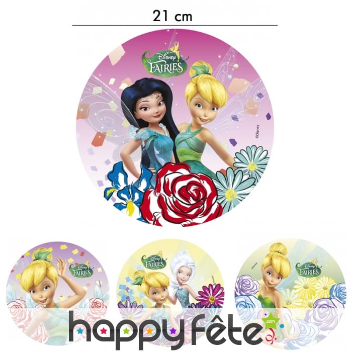 Disque Fée Clochette et ses amies en azyme de 21cm