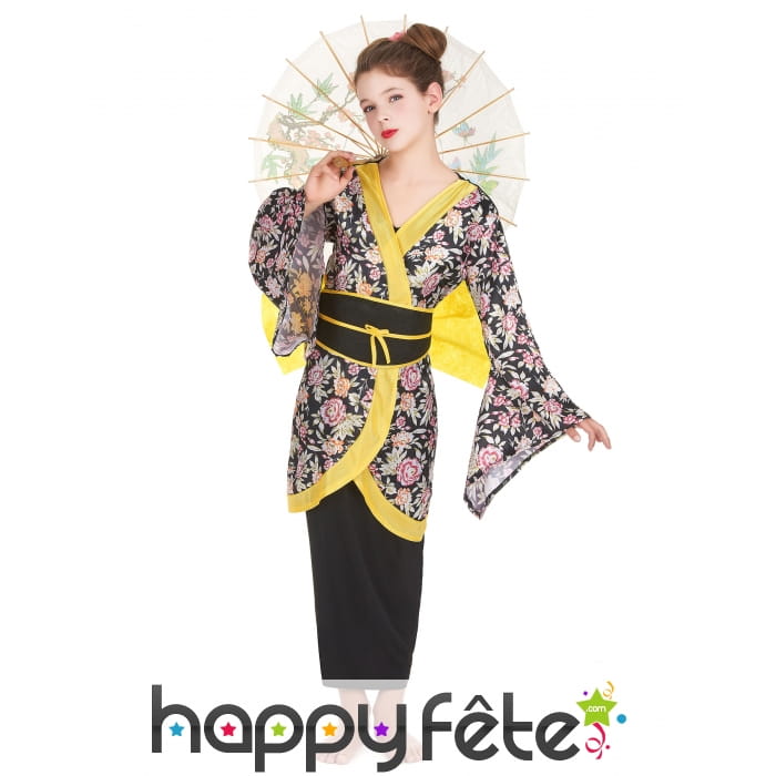 Déguisement fleuri de petite japonaise pour enfant