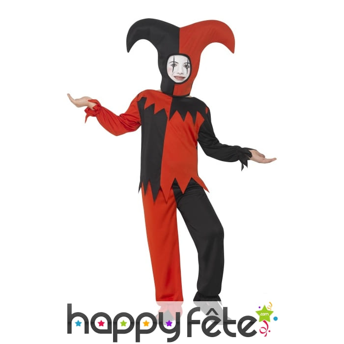 Déguisement fou du roi noir et rouge pour garçon