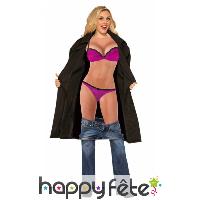 Déguisement femme exhibitionniste imprimé