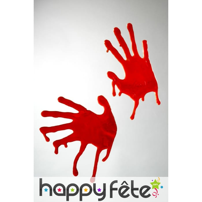 Décoration fenêtres mains ensanglantées