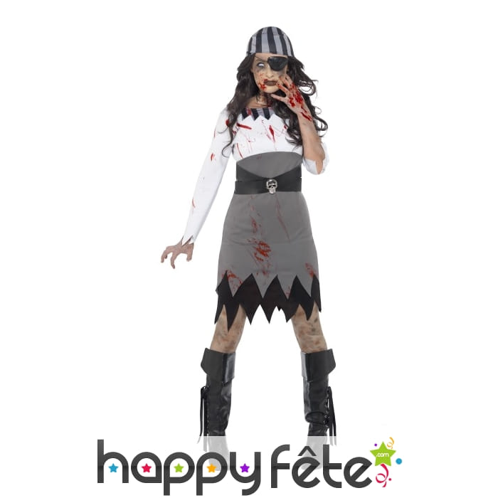 Déguisement femme pirate zombie