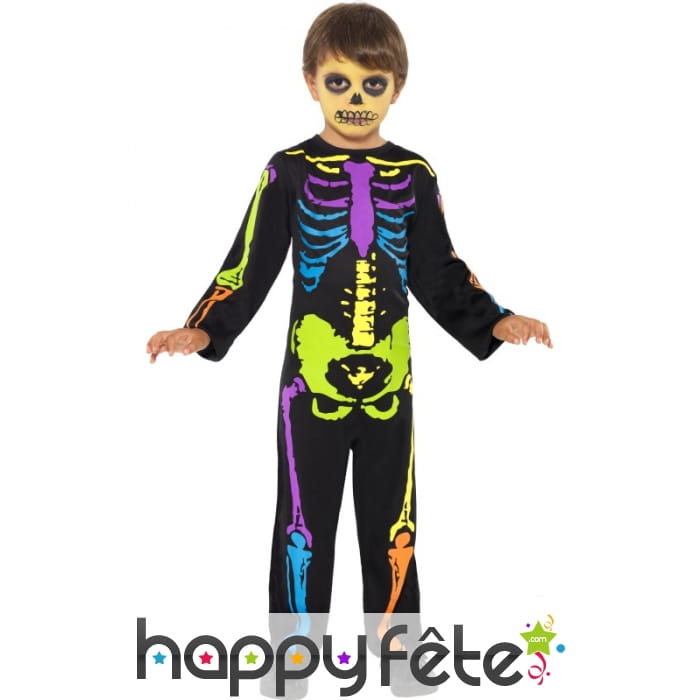 Déguisement fluo squelette enfant