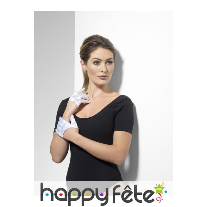 Demi-gants blancs pour femme
