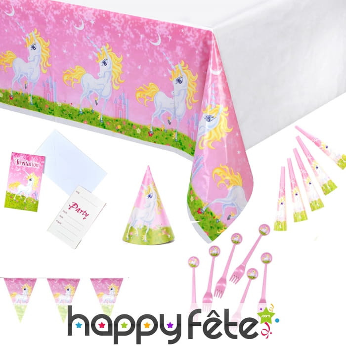 Décorations girly de Licorne pour anniversaire
