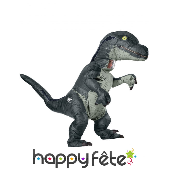 Déguisement gonflable de vélociraptor pour adulte
