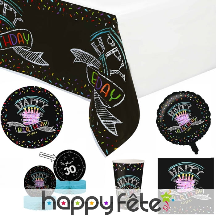 Décos gâteau Happy Birthday de table