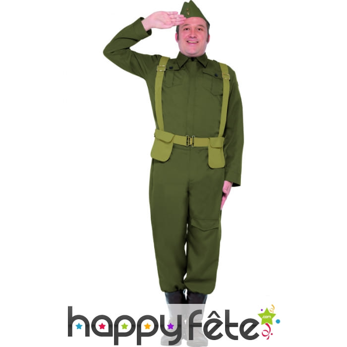 Déguisement garde seconde guerre mondiale vert