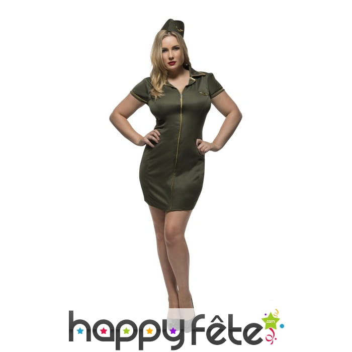Déguisement grande taille de femme soldat sexy