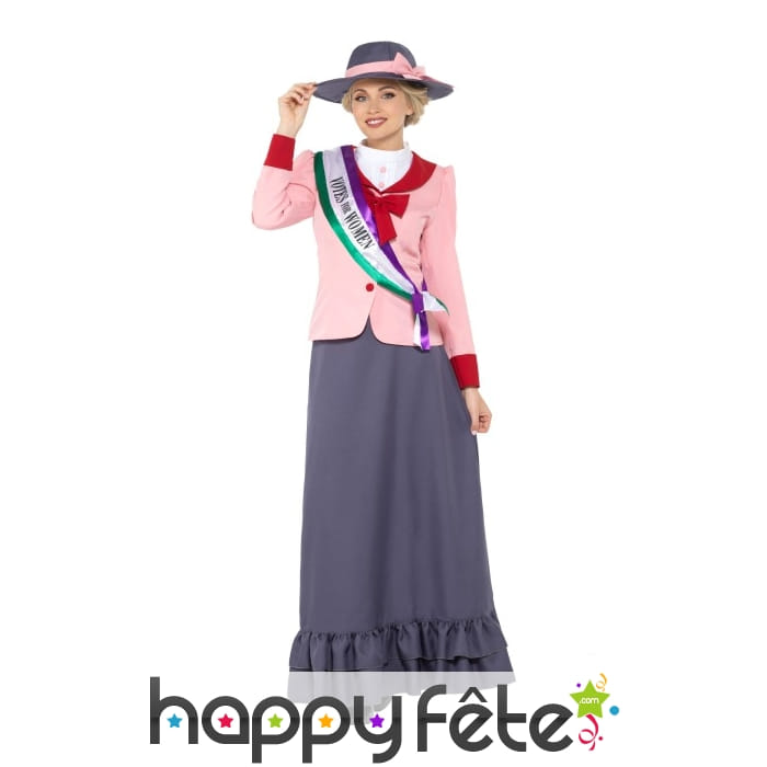 Déguisement historique de Suffragette pour femme