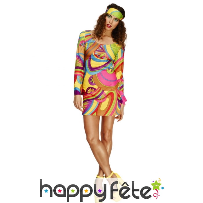 Déguisement hippie fleurs femme sexy