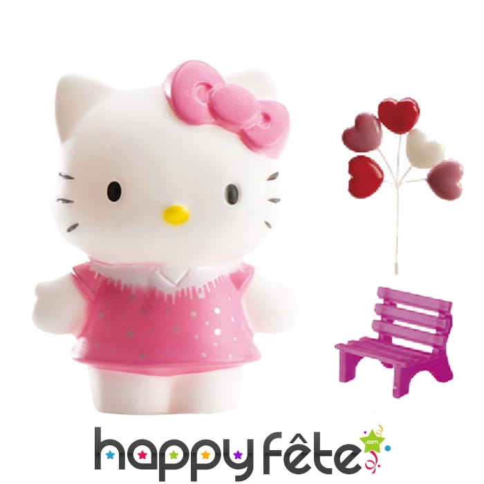 Décorations Hello Kitty pour gâteau en kit. PVC
