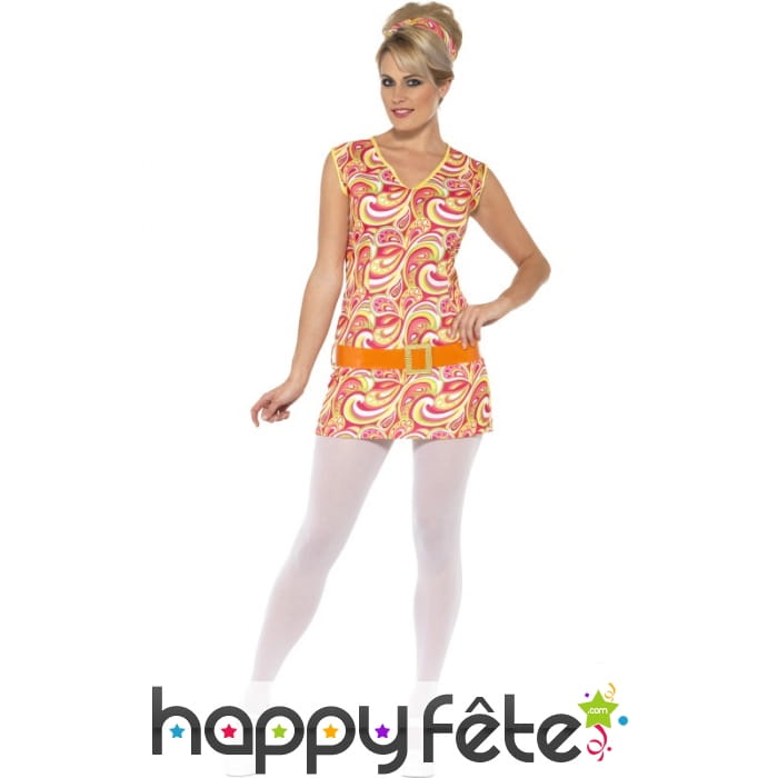 Déguisement hippie orange pour femme