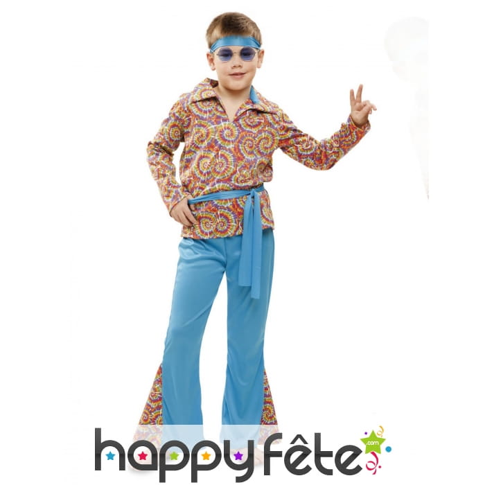 Déguisement hippie pour garçon, motifs tie and dye