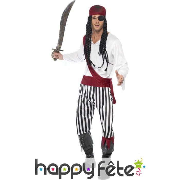 Déguisement homme pirate zebre