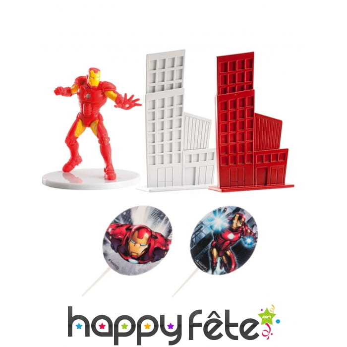 Décorations Iron Man pour gâteau, 8 cm