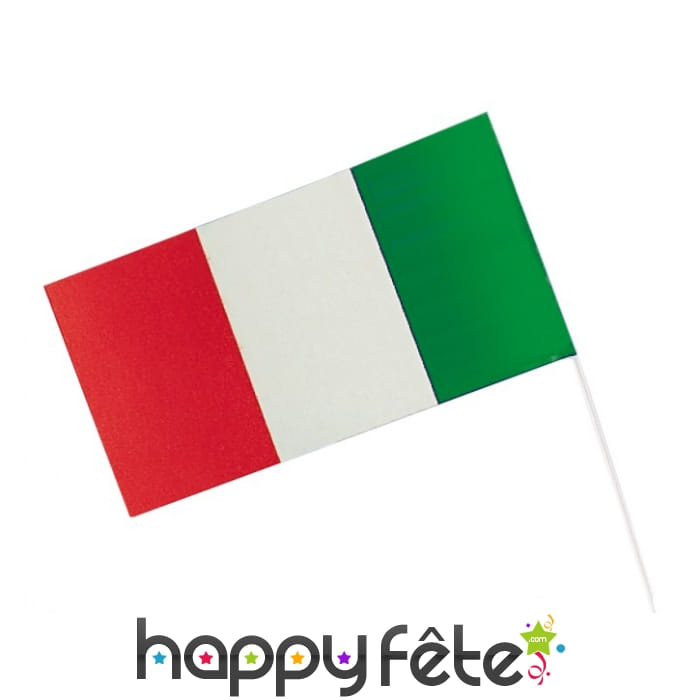 Drapeau Italie sur tige, 12x23cm