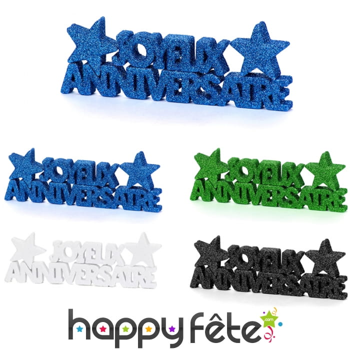 Déco Joyeux Anniversaire en paillettes de 4,5cm
