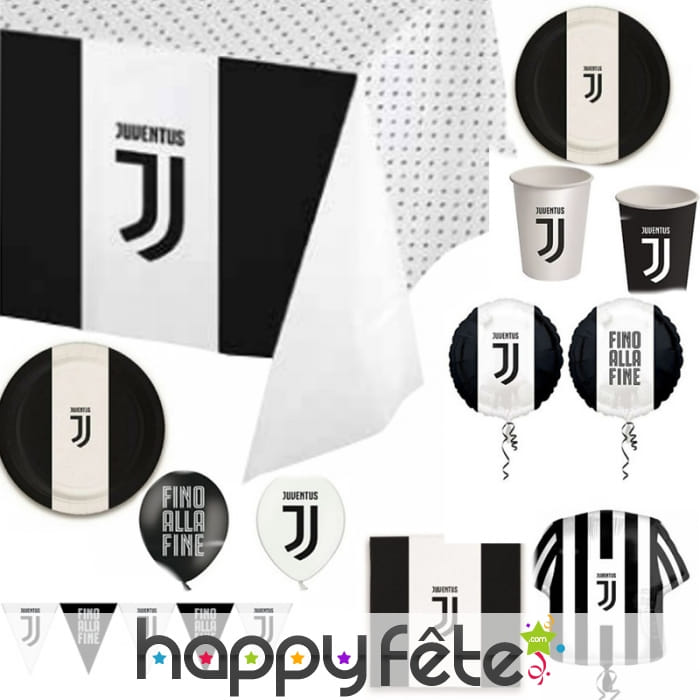 Décoration Juventus noir et blanc pour table