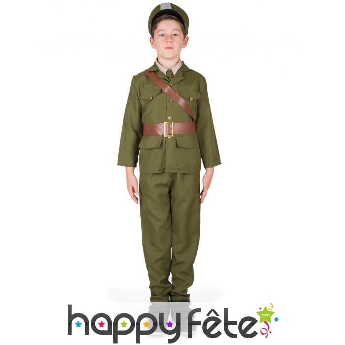 Déguisement kaki de petit militaire