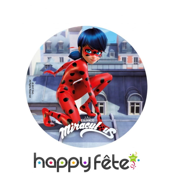 Disque Ladybug en sucre de 20cm