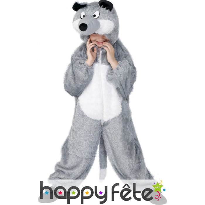Déguisement loup gris enfant