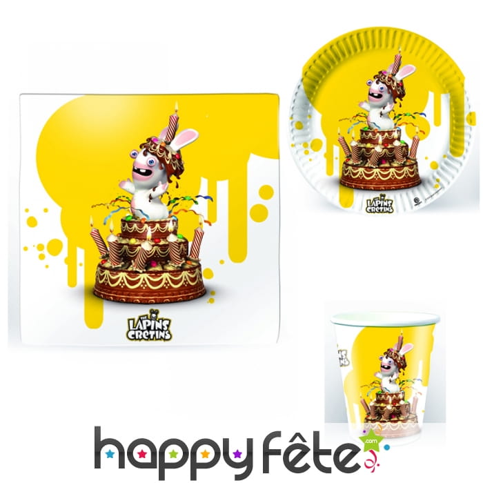 Décoration les Lapins Crétins jaune pour table