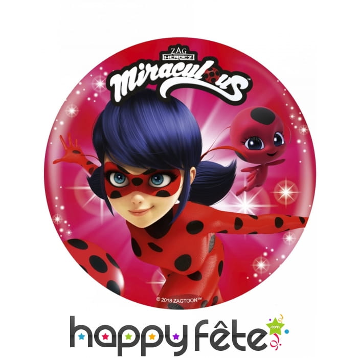 Disque Ladybug Miraculous de 21 cm en sucre