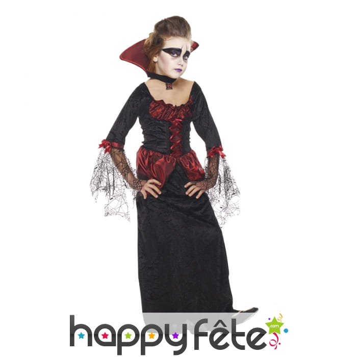 Déguisement longue robe de vampirresse pour fille