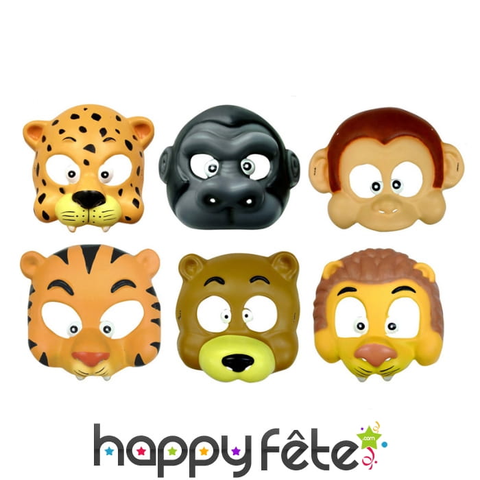 Demi masque animal sauvage rigolo, enfant