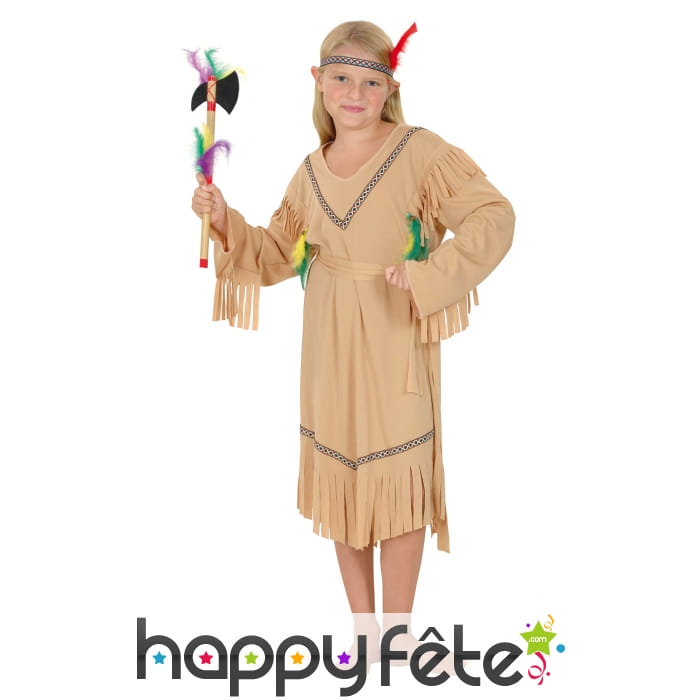 Déguisement marron clair d'indienne pour enfant