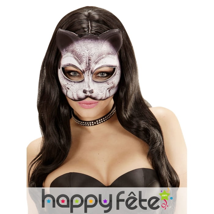 Demi Masque chat recouvert de tissu