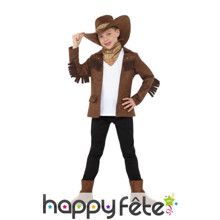 Déguisement marron de petit shérif pour garçon
