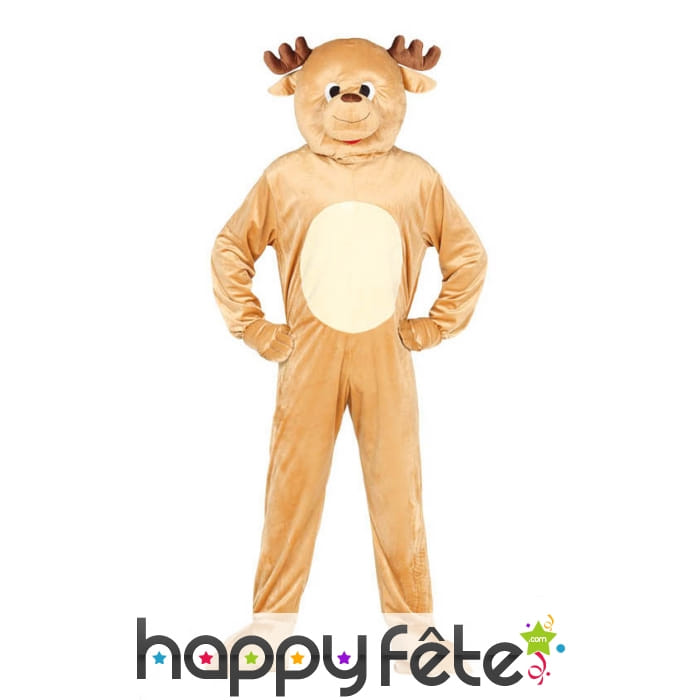 Déguisement mascotte de renne pour adulte