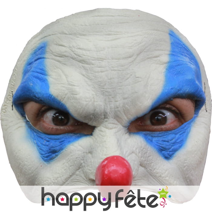 Demi masque de clown blanc terrifiant