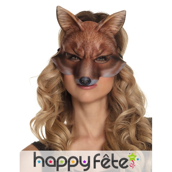Demi masque de renard pour adulte