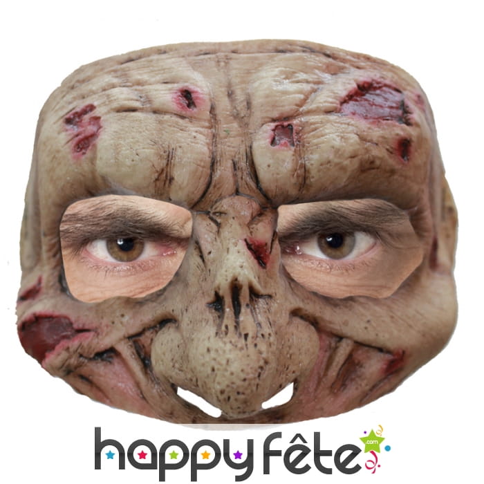 Demi-masque de zombie en latex