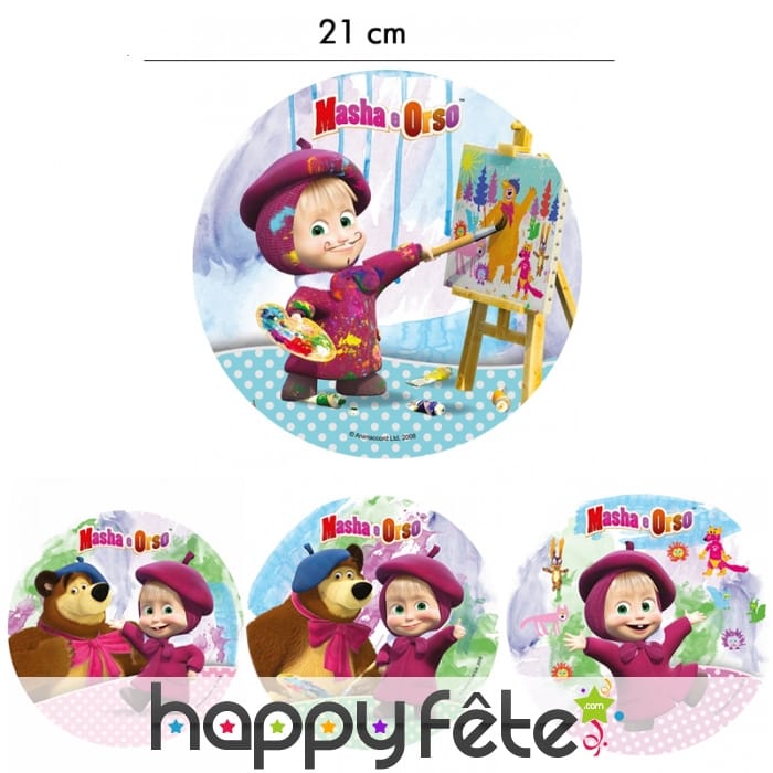 Disque Masha e Orso en azyme de 21cm