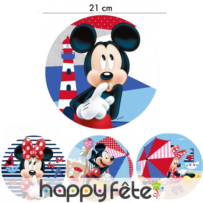 Disque Minnie et Mickey en azyme de 21cm