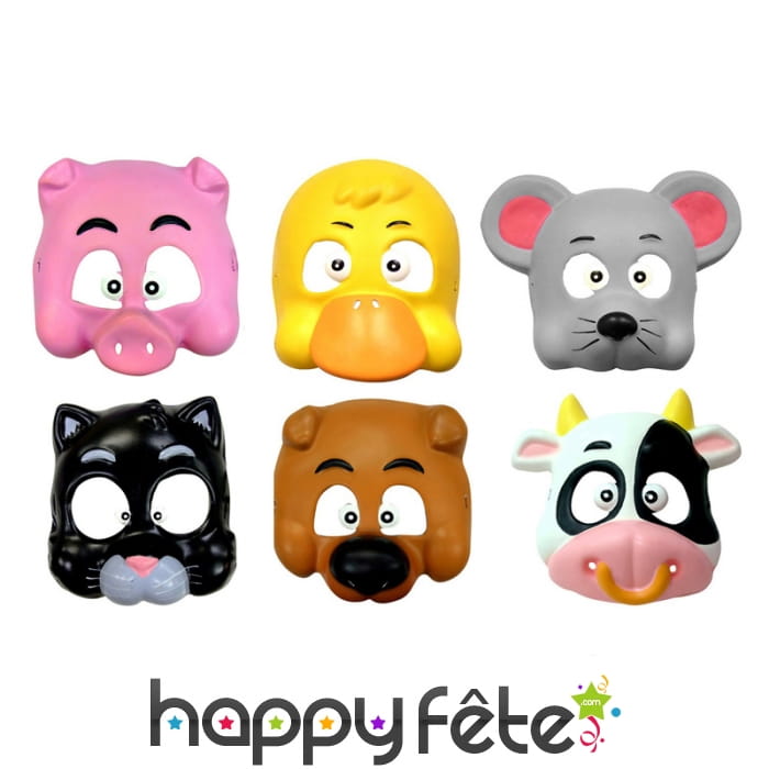 Demi masque facial animaux de la ferme, enfant